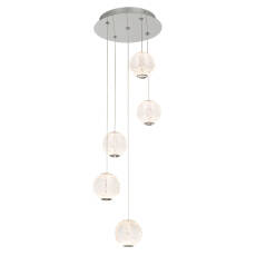 Italux Rosario PND-12220121-5A-CR lampa wisząca stal chrom klosze przezroczysty akrylowy LED 21W 3200K IP20 32cm