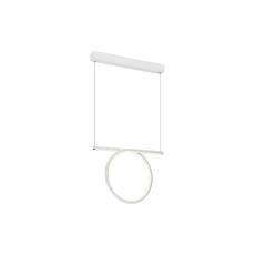 Milagro LOOP WHITE ML520 lampa wisząca metalowa klosz akryl okrąg opierający się na cienkiej belce biały regulacja wysokości 20W LED 3000K 28cm