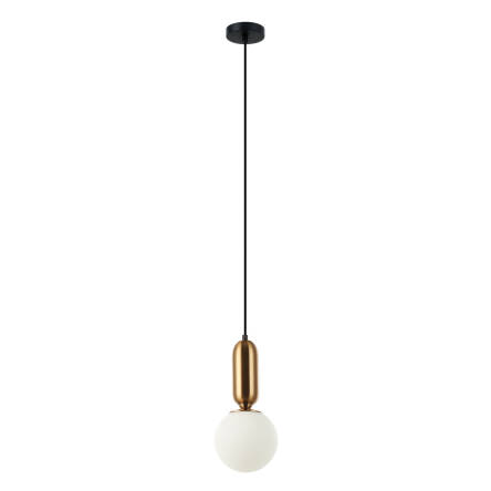 Italux Aldeva PND-02340-1S-BRO lampa wisząca nowoczesna stal brąz antyczny klosz szklany kula 15cm E27 1x40W