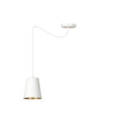 Emibig LINK 1 WHITE / GOLD 456/1 lampa wisząca klosz biały złoty środek metal 1x60W E27 14cm