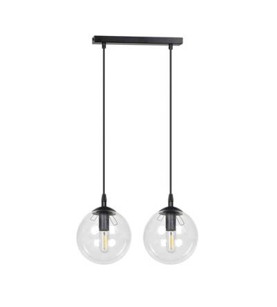 Emibig COSMO 2 BLACK TRANSPARENT 711/2 lampa wisząca nowoczesna klosze szkło kule transparentne regulowana wysokość 2x40W E14 40cm