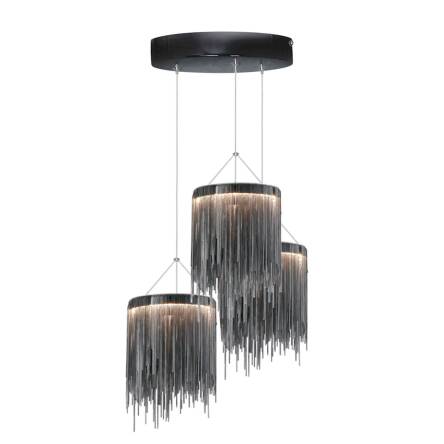 Milagro CASCATA BLACK ML3797 lampa wisząca czarna regulacja wysokości metalowe łańcuszki 54W LED 3000K 40cm