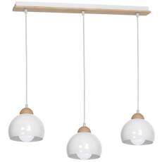 Milagro DAMA WHITE MLP6450 lampa wisząca nowoczesna biała metal+drewno 3xE27 64cm