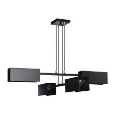 Emibig TOLOS 4 BLACK 633/4 lampa wisząca nowoczesna metalowa czarna złote dodatki 4x60W E27 86cm