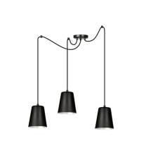 Emibig LINK 3 BLACK / WHITE 454/3 lampa wisząca klosz czarny biały środek metal potrójna 3x60W E27 80cm