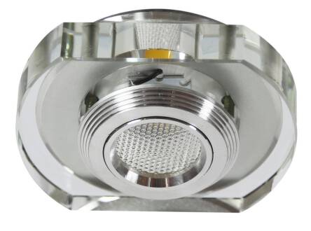 Candellux SS-34 AL/TR 3W LED COB 230V oprawa do wbudowania zaokrąglona szkło bezbarwne 10cm