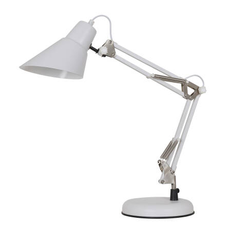 Italux Jason MT-HN2041 WH+S.NICK lampa stołowa industrialna biały piaskowany ruchome ramię 1x40W E27 50,5cm