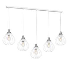 Milagro KANE WHITE MLP4801 lampa wisząca biało srebrna metal ażurowe klosze 5xE27 110cm