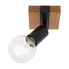 Italux Molini SPL-2079-1 lampa natynkowa sufitowa retro drewno, czarna 1xE27 40W 10 cm, IP20