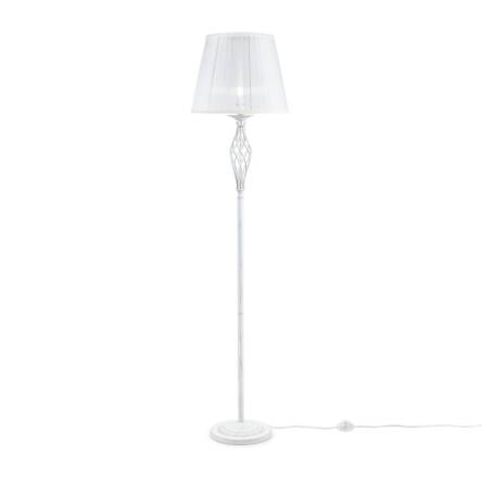 Maytoni Grace ARM247-11-G lampa podłogowa metal biała ze złotym plisowany abażur tkanina kryształki 1xE14 40W