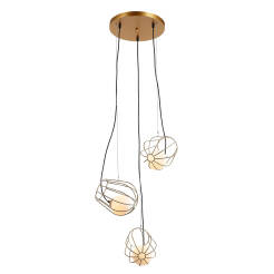 Italux lampa wisząca Melisa MDM-3942/3 GD potrójna złota druciana 53cm