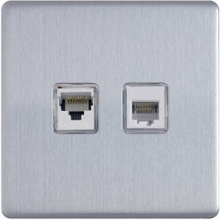 Gniazdo telefoniczne i komputerowe RJ12 + RJ45