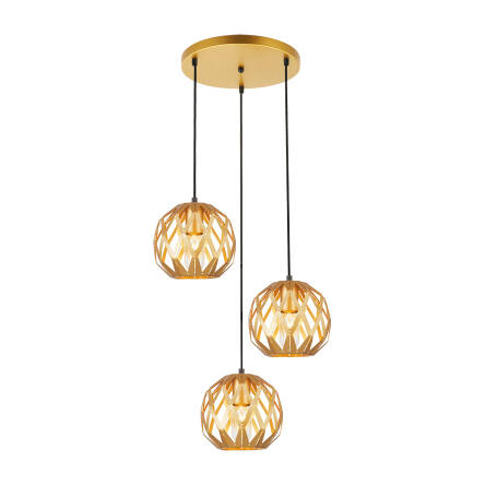 Italux Hilo PND-22341-3SA-GD lampa wisząca nowoczesna potrójna stalowa złota  E27 3x40W 44cm