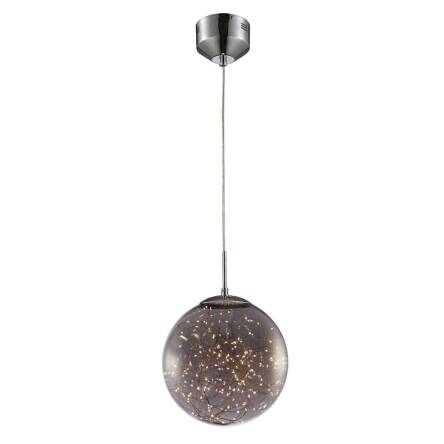 Milagro SPHERE ML138 lampa wisząca metal akryl oprawa z dymionego szkła w formie kuli regulacja wysokości 16W LED 30cm