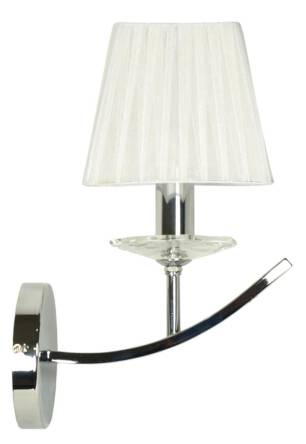 Candellux VALENCIA 21-84418 kinkiet lampa ścienna abażur chrom biały 1X40W E14 CHROM 15cm