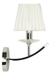 Candellux VALENCIA 21-84418 kinkiet lampa ścienna abażur chrom biały 1X40W E14 CHROM 15cm