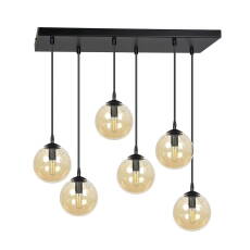 Emibig COSMO 9 BL/MIODOWY 713/9 lampa wisząca nowoczesna klosze miodowe kule regulowana 9x40W E14 92cm