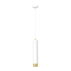 Emibig KIBO 1 WH/GOLD  642/1 lampa wisząca nowoczesna metal spot wiszący biała tuba złote dodatki 1x30W Gu-10 8cm