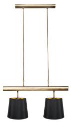 Candellux MILONGA 32-53558 lampa wisząca abażur czarny patyna 2X60W E27 60cm