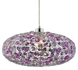 Candellux CRISTY 31-92635 lampa wisząca fiolet klosz metal z kryształkami 1X60W E27 38 cm