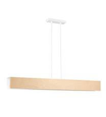 Emibig CARLO 4 WHITE 611/4 lampa wisząca skandynawska drewno metal biała prostokątna regulowana wysokość 96cm 4xE27 60W