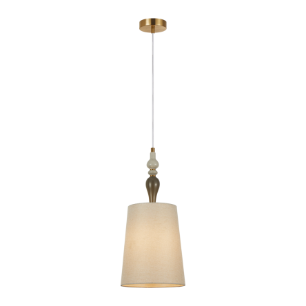 Italux Moren  PND-84678D-AB  lampa wisząca , styl klasyczny, stop metali czarna , abażur szary, 1xE27 60W, 49,1 cm.