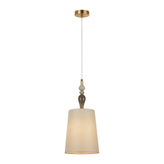 Italux Moren  PND-84678D-AB  lampa wisząca , styl klasyczny, stop metali czarna , abażur szary, 1xE27 60W, 49,1 cm.