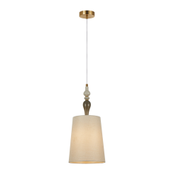 Italux Moren  PND-84678D-AB  lampa wisząca , styl klasyczny, stop metali czarna , abażur szary, 1xE27 60W, 49,1 cm.