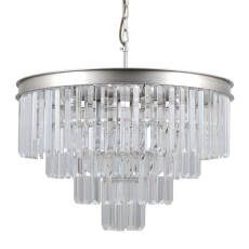 Italux Verdes PND-44372-8A-SLVR-BRW lampa wisząca stal szkło krystaliczne srebrny 56cm IP20 8xE14 40W
