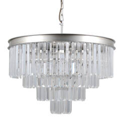 Italux Verdes PND-44372-8A-SLVR-BRW lampa wisząca stal szkło krystaliczne srebrny 56cm IP20 8xE14 40W