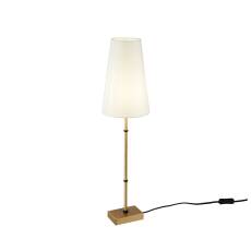 Maytoni Zaragoza H001TL-01BS lampa stołowa metalowa rama mosiądz abażur biały tkanina 1xE14 40W 16,5 cm