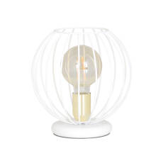 Emibig ALBIO LN1 WHITE 145/LN1 lampa stołowa loftowa metalowa złoto biała druciak 1x60W E27 24cm