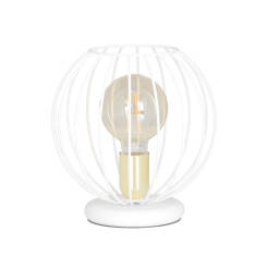 Emibig ALBIO LN1 WHITE 145/LN1 lampa stołowa loftowa metalowa złoto biała druciak 1x60W E27 24cm