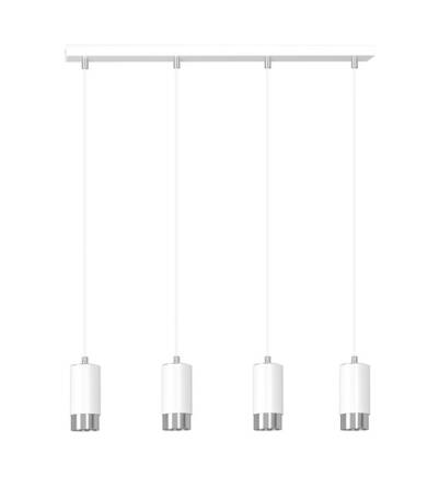 Emibig FUMIKO 4 WH/CHROME 814/4 lampa wisząca designerska tuby białe srebrne 4x30W GU10 60cm