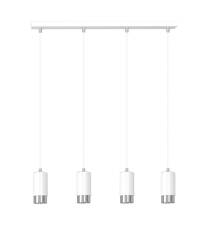 Emibig FUMIKO 4 WH/CHROME 814/4 lampa wisząca designerska tuby białe srebrne 4x30W GU10 60cm