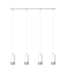 Emibig FUMIKO 4 WH/CHROME 814/4 lampa wisząca designerska tuby białe srebrne 4x30W GU10 60cm