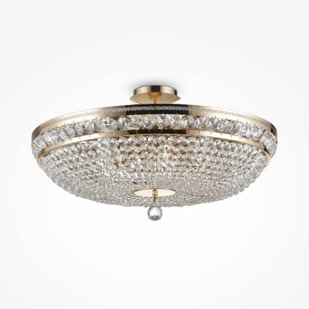 Maytoni Ottilia DIA700-CL-12-G plafon lampa sufitowa rama metalowa elementy złote kryształy 12xE14 60W 65 cm