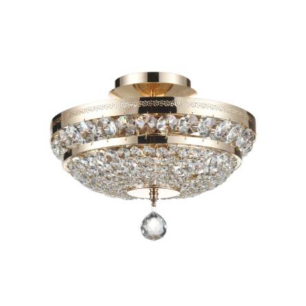 Maytoni Ottilia DIA700-CL-03-G plafon lampa sufitowa rama metalowa elementy złote kryształy 3xE14 60W 32 cm