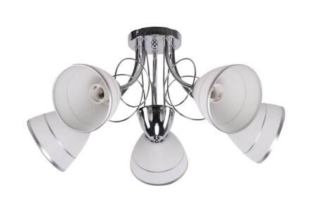 Candellux ELOTTE 35-77936 plafon lampa sufitowa biały szklany klosz 5X40W E27 58 cm