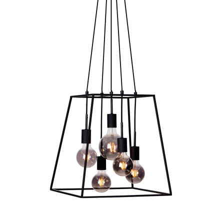 Italux Almodovi PND-11532-5-BL lampa wisząca metalowa rama czarna  E27 5x20W  43cm