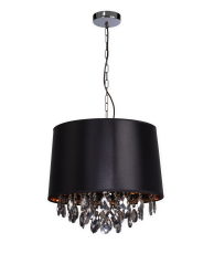 Light Prestige VIGO LP-0412/1P BK lampa wisząca czarna glamour kryształki 2x60W E27 40cm