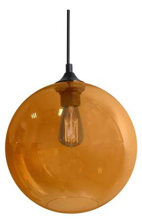 Candellux EDISON 31-21397 lampa wisząca szklany klosz barwiony bursztynowy 1X60W E27 25 cm