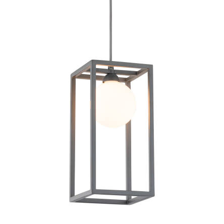 Italux lampa wisząca Daisy MD-BR4367-D1 GR szara z białym szklanym kloszem 14cm