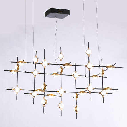 Italux Provenza MD18001067-30A BG lampa wisząca nowoczesna czarno złota 100cm IP20 LED 72W 3000K