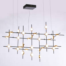 Italux Provenza MD18001067-30A BG lampa wisząca nowoczesna czarno złota 100cm IP20 LED 72W 3000K