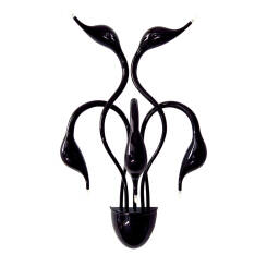 Italux kinkiet lampa ścienna czarna Swan MB8098-5A black łabędzie