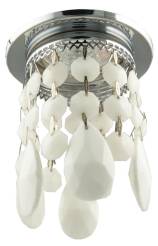 Candellux SK-64 CH/WH oprawa do wbudowania stropowa chrom dekoracyjna biała kryształki MR16 50W 6,6cm