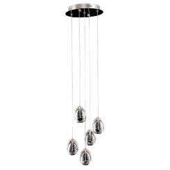 Italux Huelto PND-22112132-5A-CR lampa wisząca nowoczesna stal chrom klosz akryl aluminium IP20 LED 24W 3000K 30,5cm