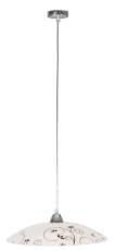 Candellux YOUNG 31-09166 lampa wisząca biały szklany zdobiony klosz 1X60W E27 40 cm