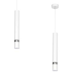 Milagro JOKER WHITE MLP1347 lampa wisząca biała obudowa połączona ze srebrnymi elementami 1xGU10 8cm